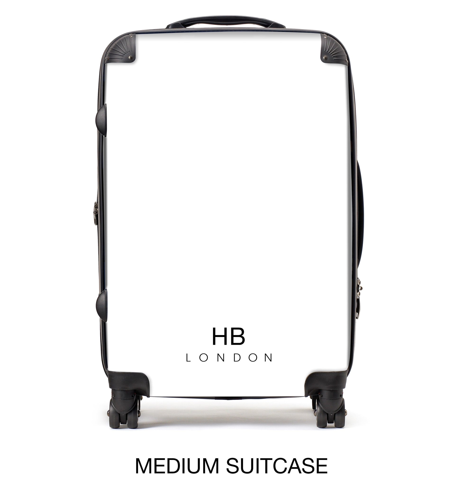 Monochrome Cracked Marble Initial Personalised Suitcase-8