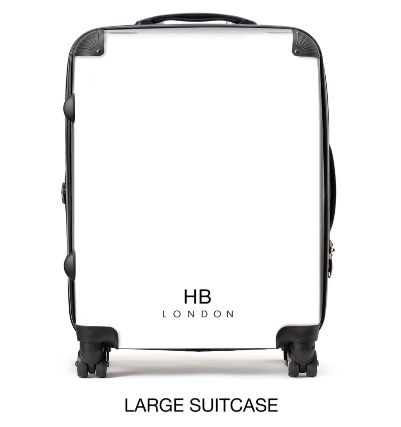 Monochrome Cracked Marble Initial Personalised Suitcase-9