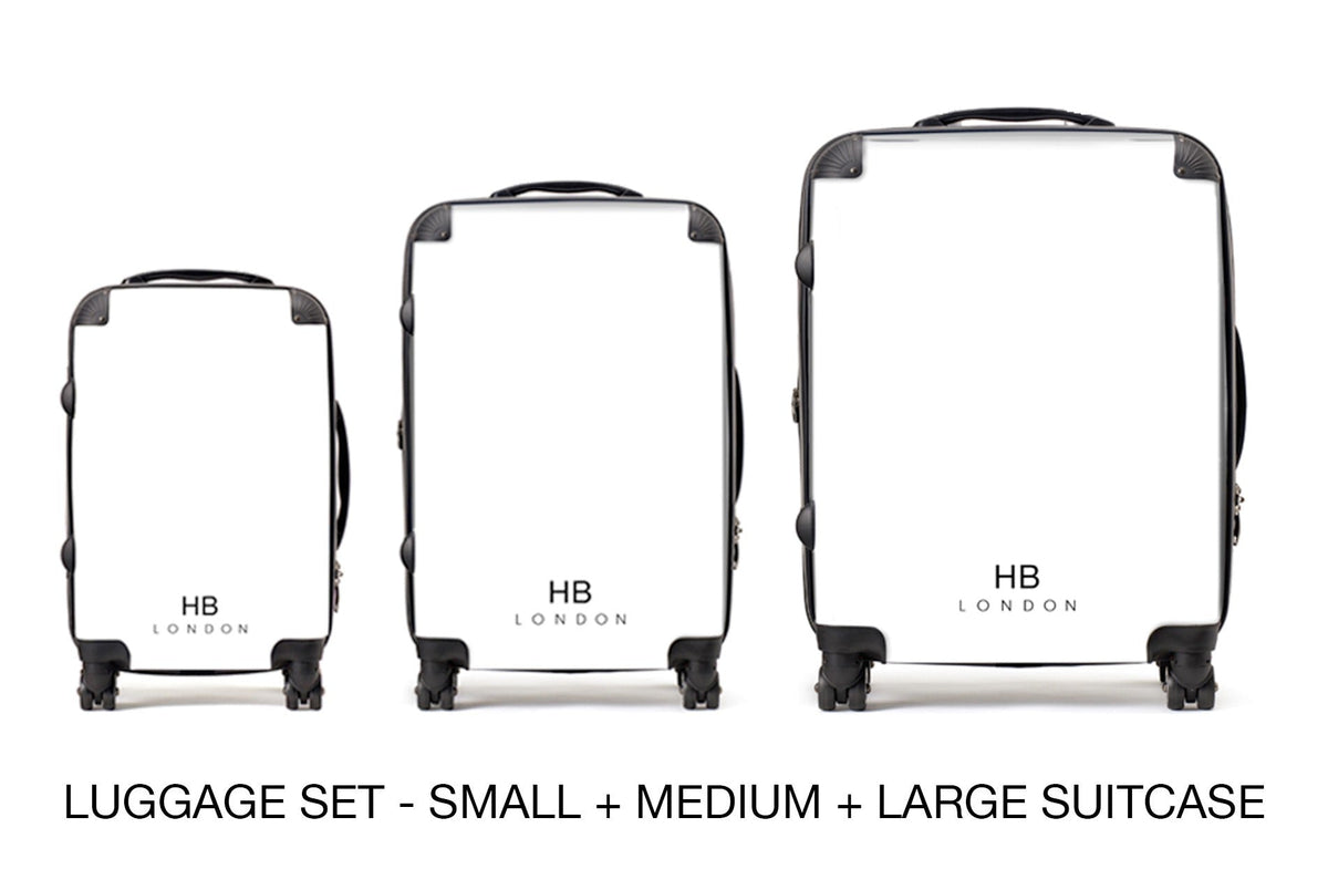 Blue Foil Marble Initial Personalised Suitcase-10