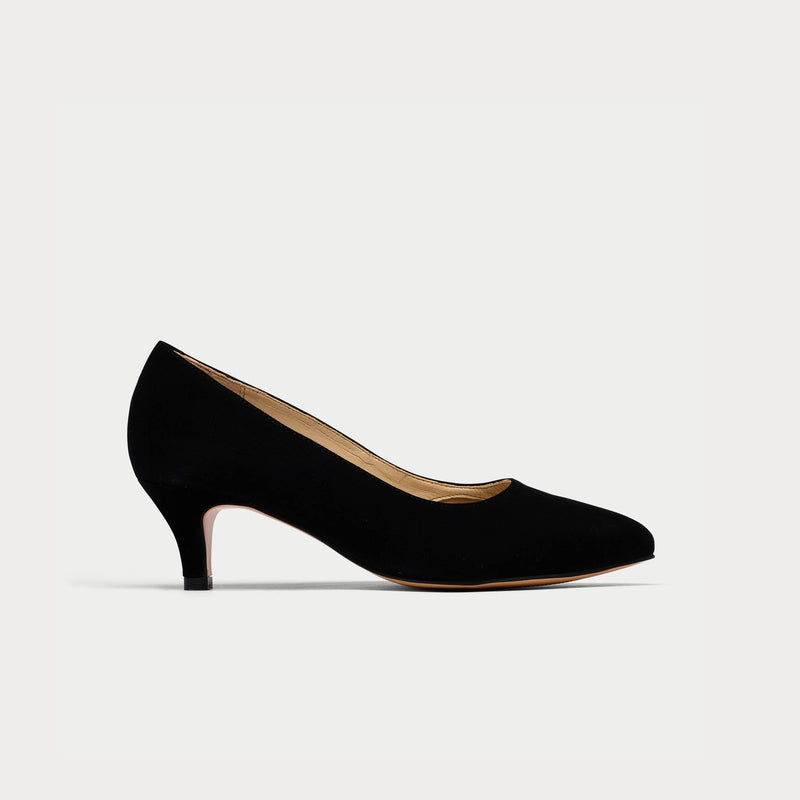 Ava - Black Suede Courts-1