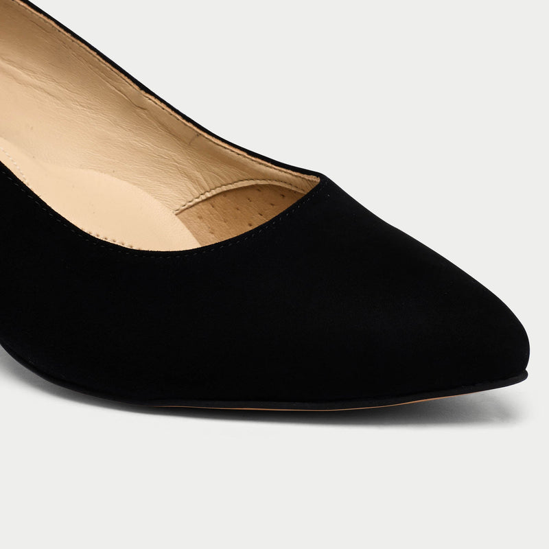 Ava - Black Suede Courts-5