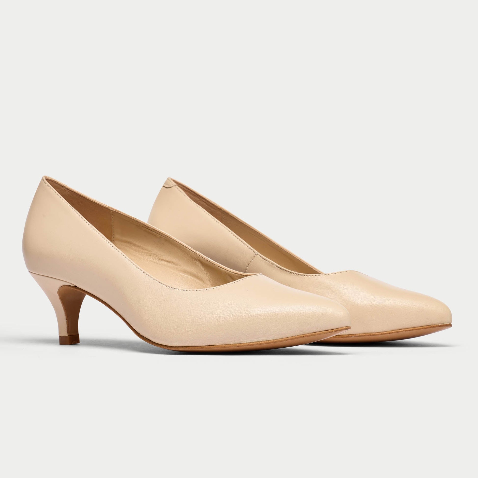 Ava - Light Beige Leather Courts-2