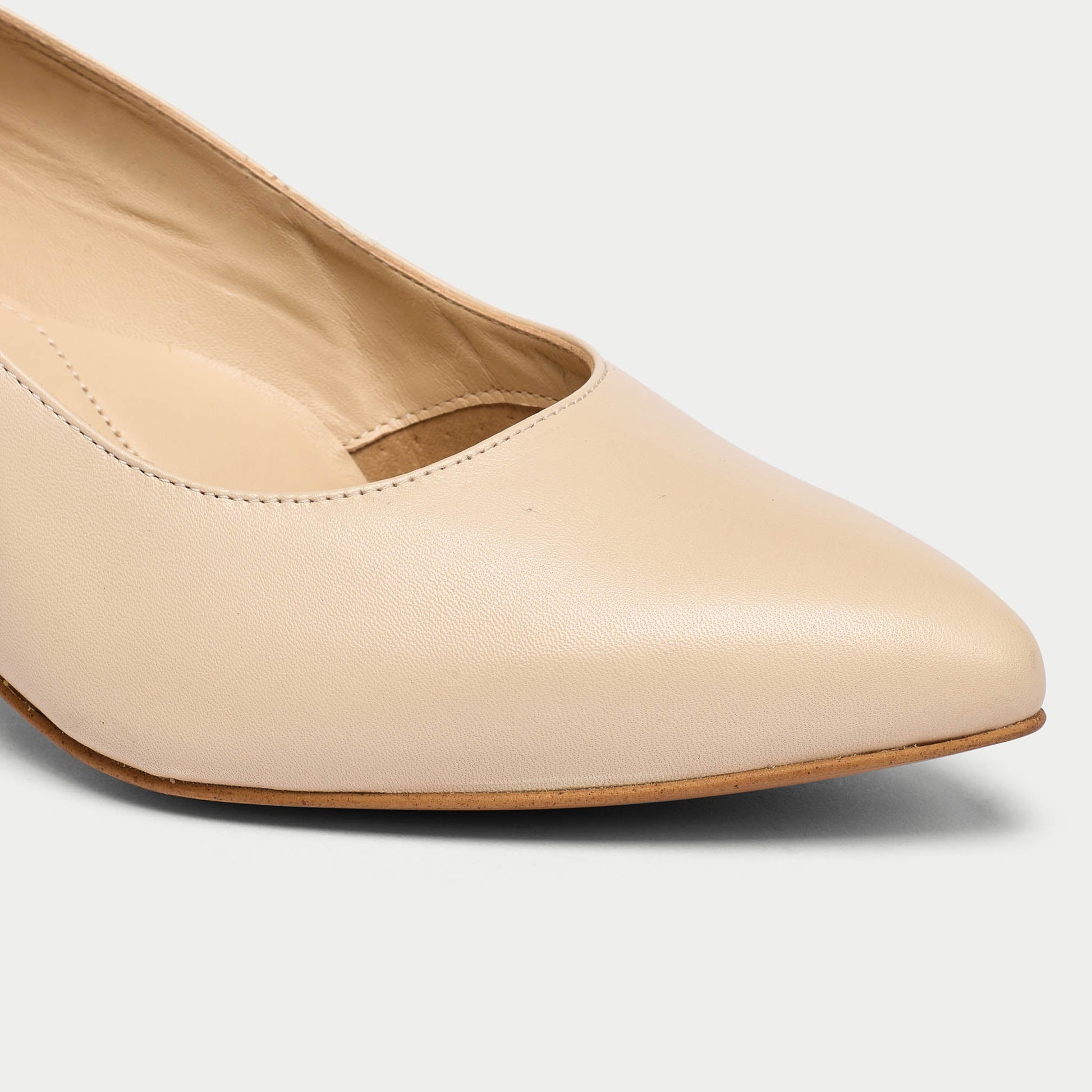 Ava - Light Beige Leather Courts-5