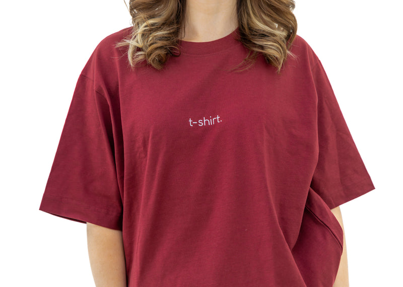 simple. t-shirt. burgundy.-5