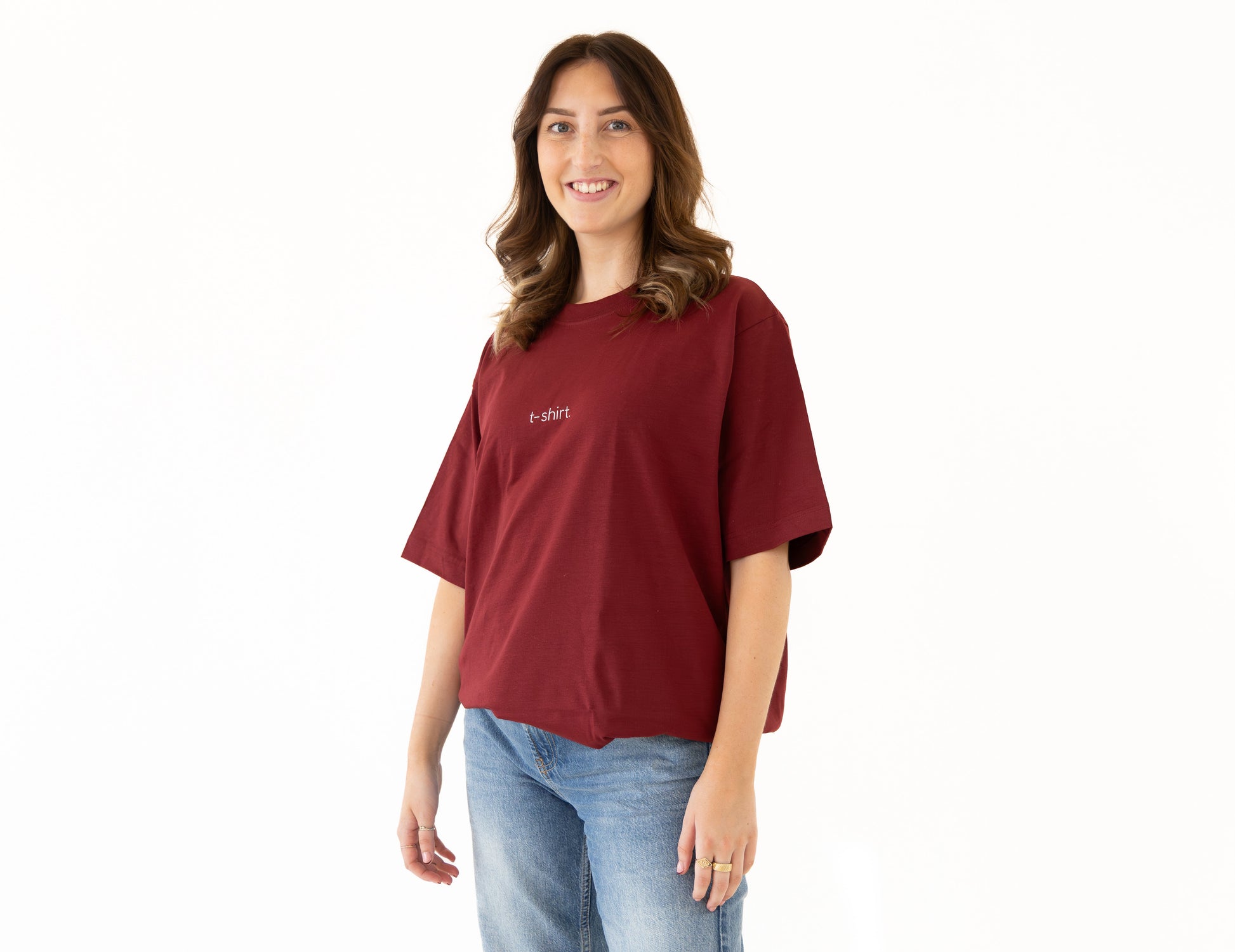 simple. t-shirt. burgundy.-3