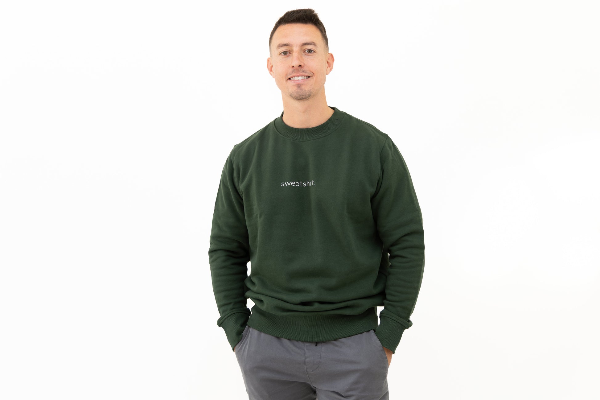simple. sweatshirt. forest-green.-1
