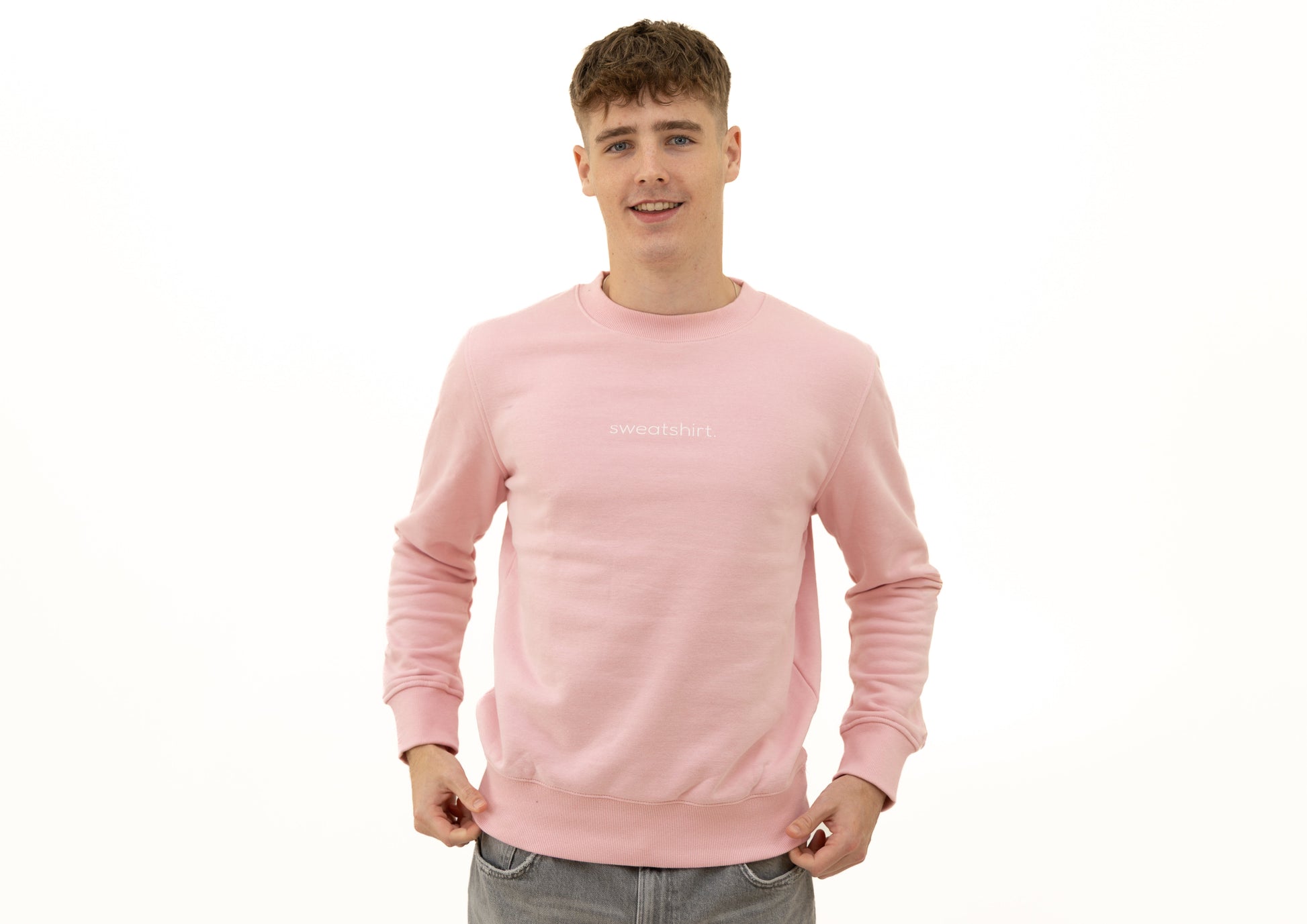 simple. sweatshirt. pink.-2