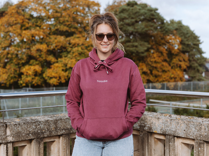 simple. hoodie. burgundy.-6