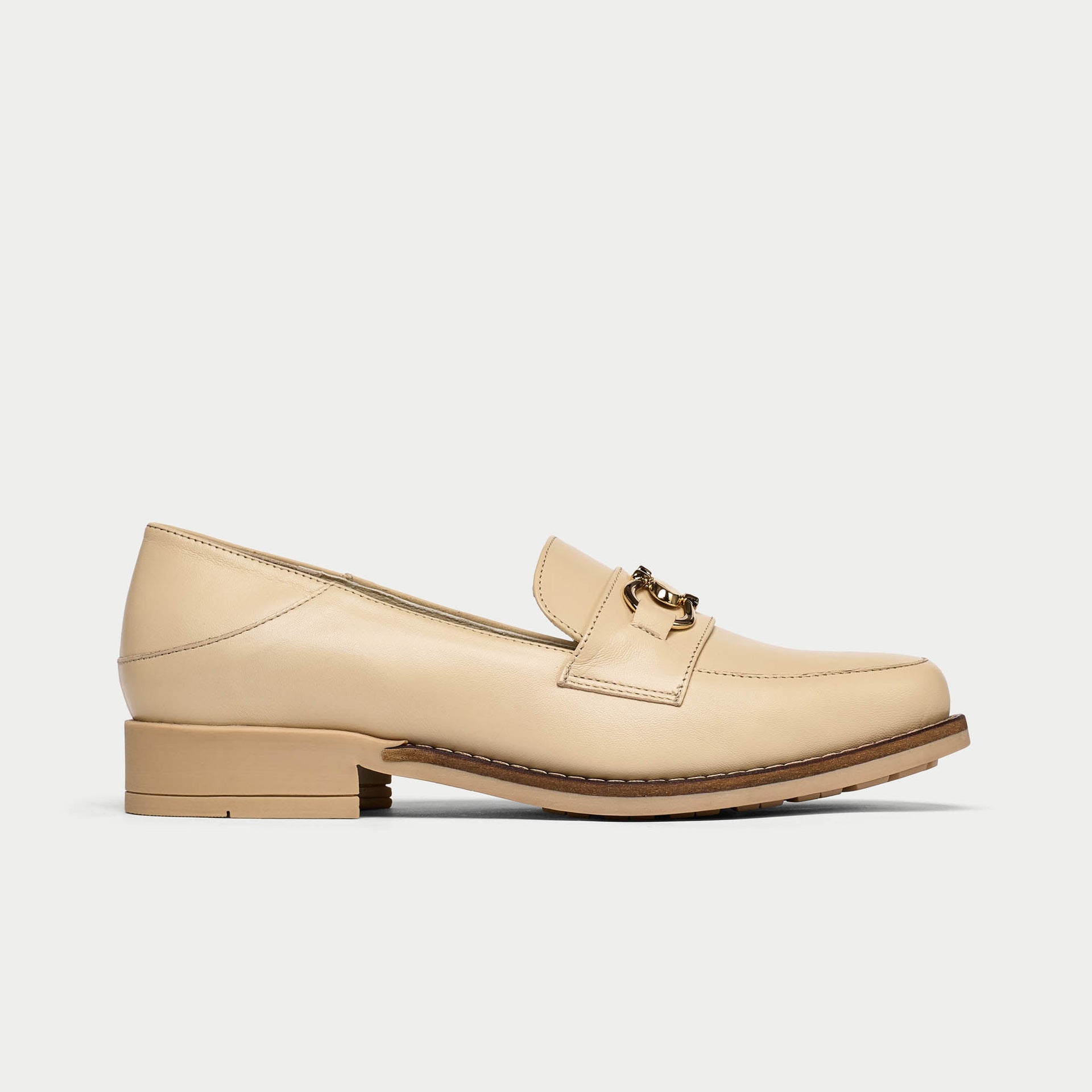 Meredith - Neutral Leather Loafers