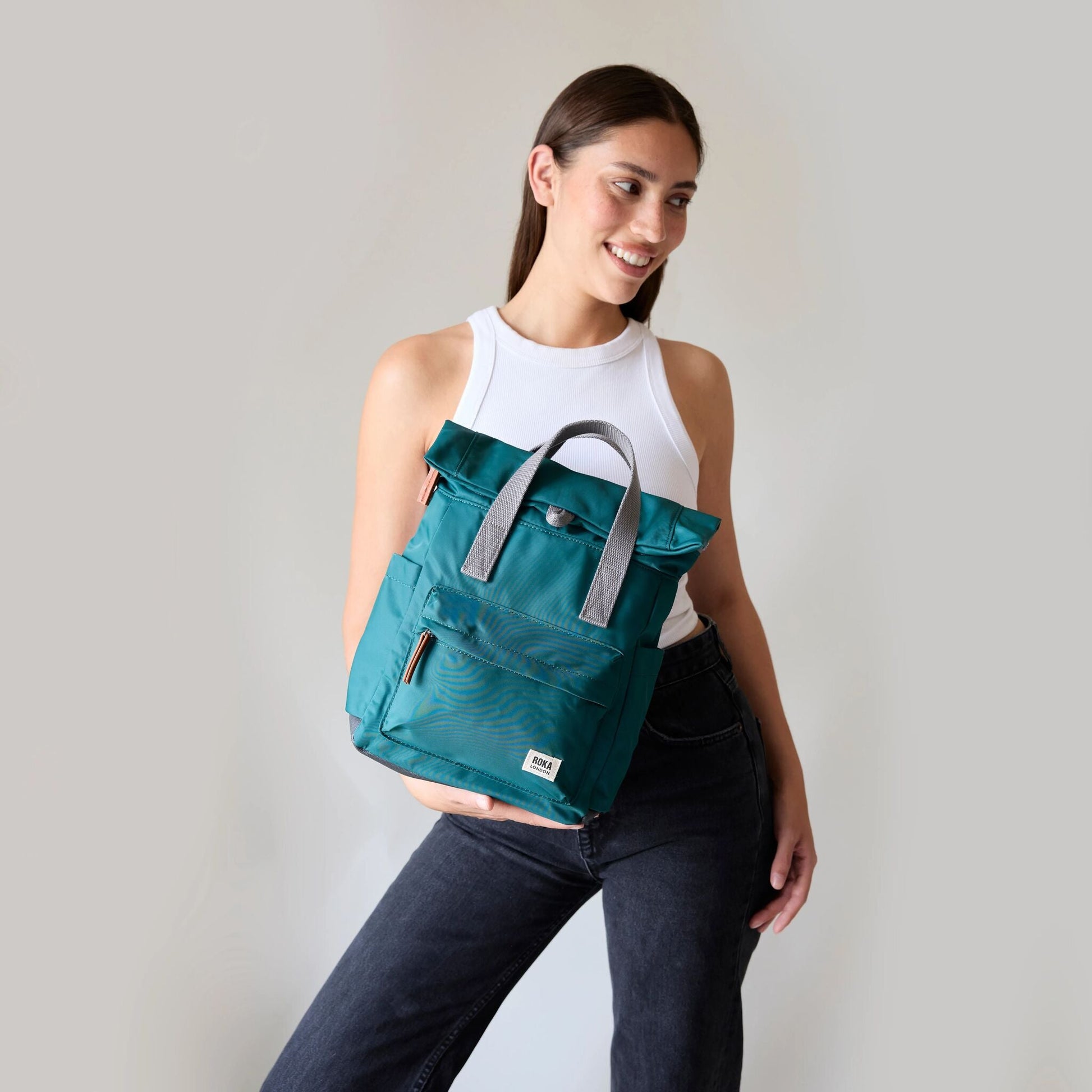 Canfield Roll Top Backpack in Burnt Orange-14