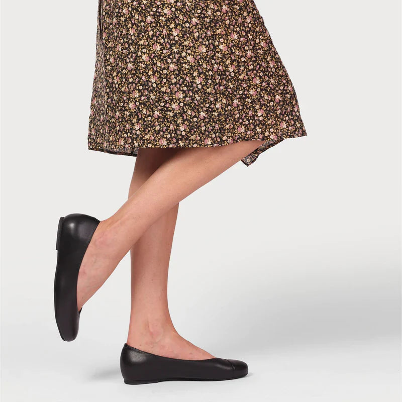 Charlotte - Black Leather Ballerinas-7