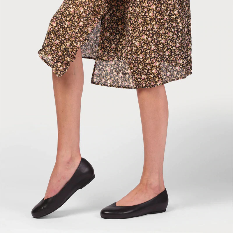 Charlotte - Black Leather Ballerinas-8