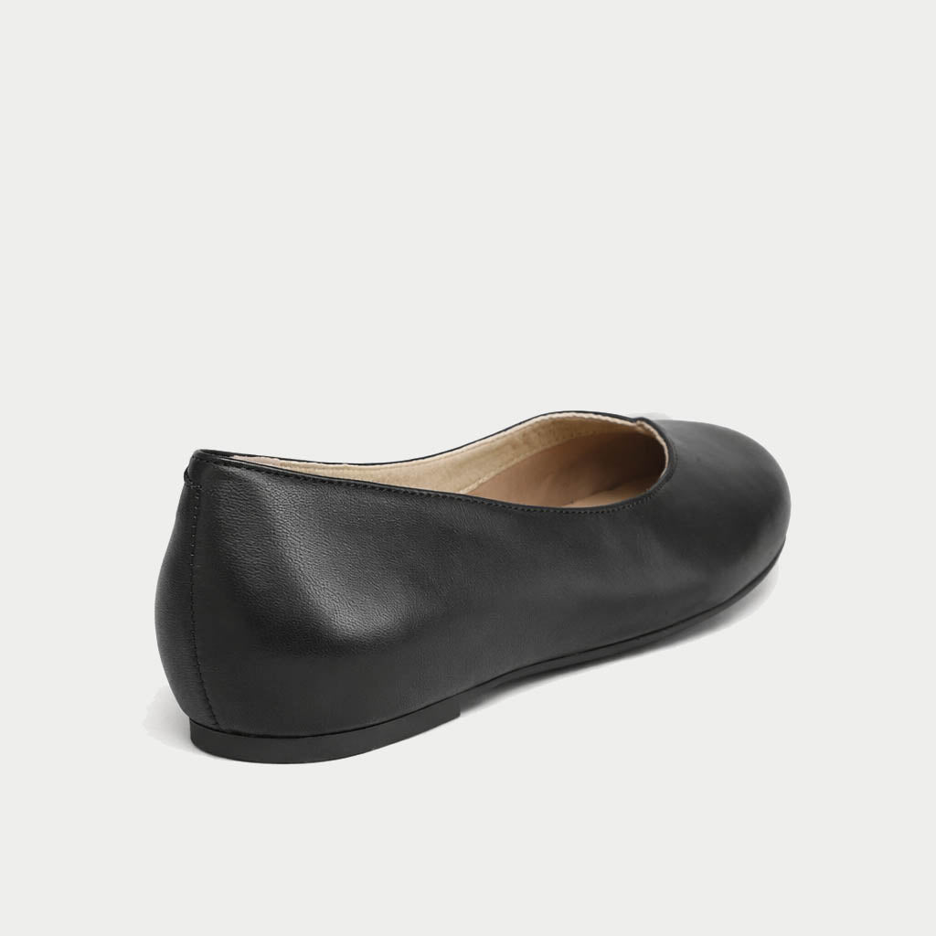 Charlotte - Black Leather Ballerinas-4