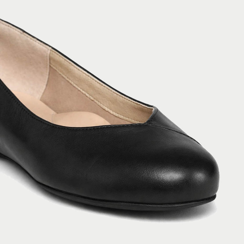 Charlotte - Black Leather Ballerinas-3