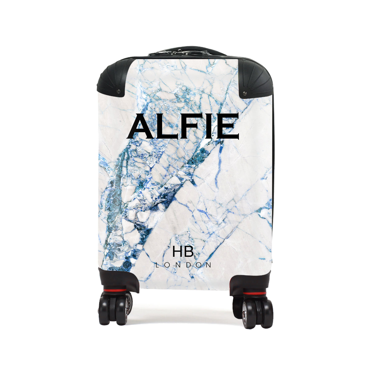 Blue Cracked Marble Children's Personalised Suitcase-2