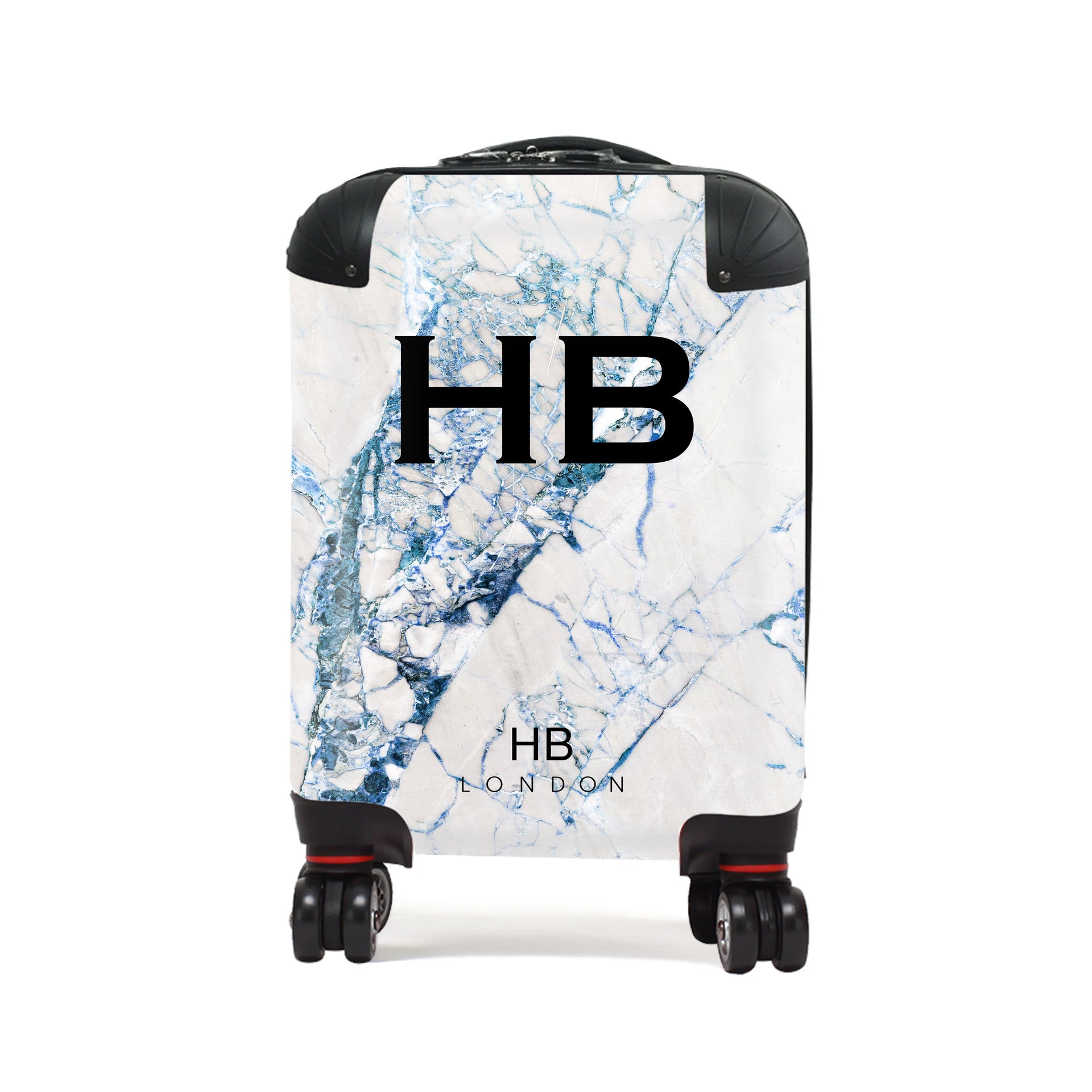 Blue Cracked Marble Children's Personalised Suitcase