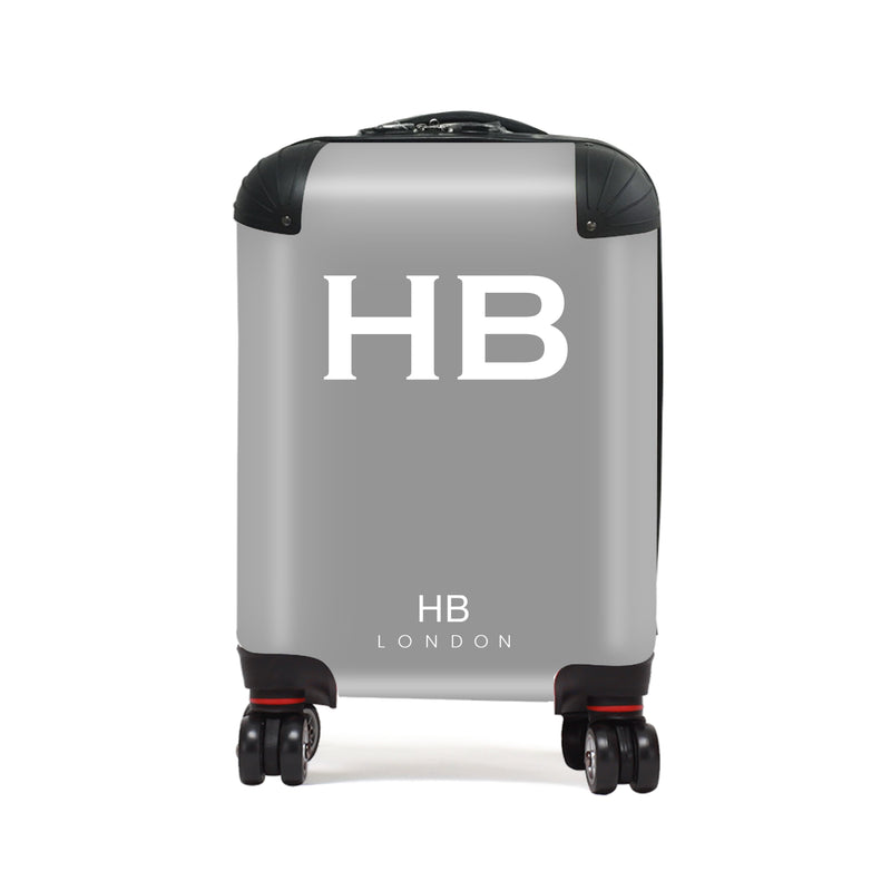 Grey with White Font Children's Personalised Suitcase-1
