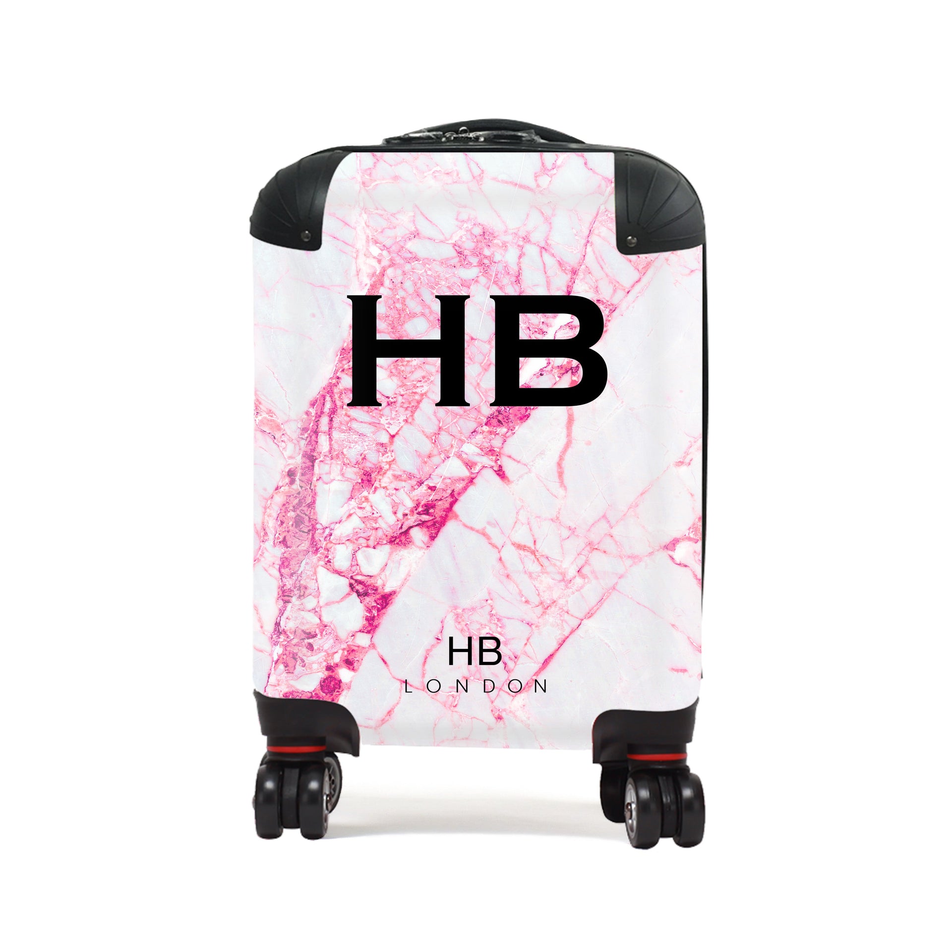 Pink Cracked Marble Children's Personalised Suitcase