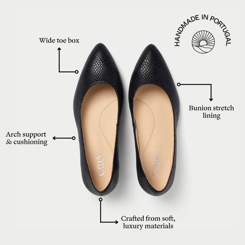 Claudia - Black Croc Leather Courts-6