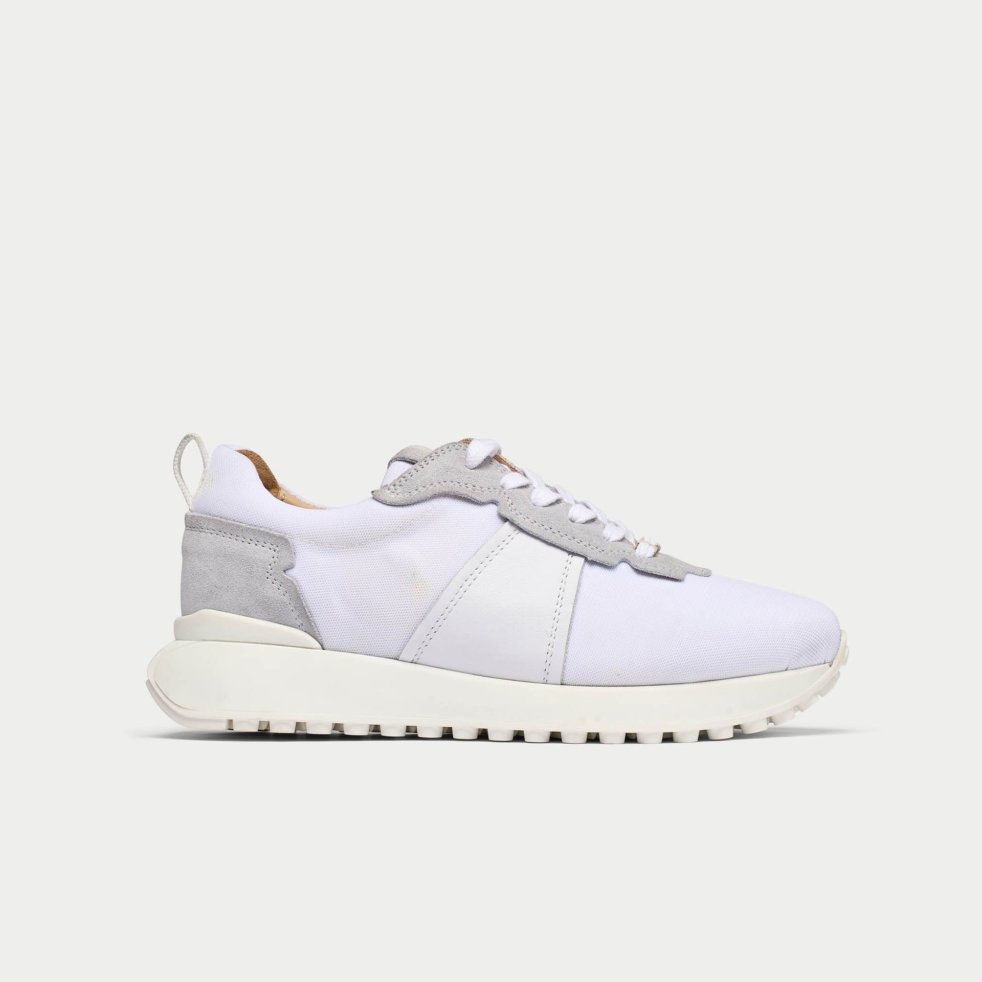 Cosmos - Chunky-Sole White Wide Fit Trainers