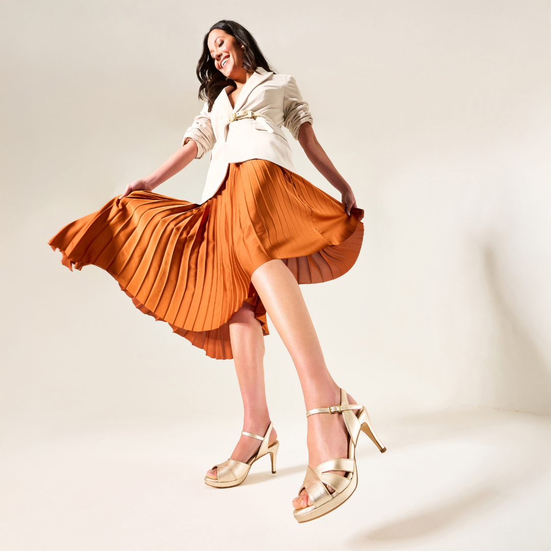 Emily - Champagne Leather Heeled Sandals-2