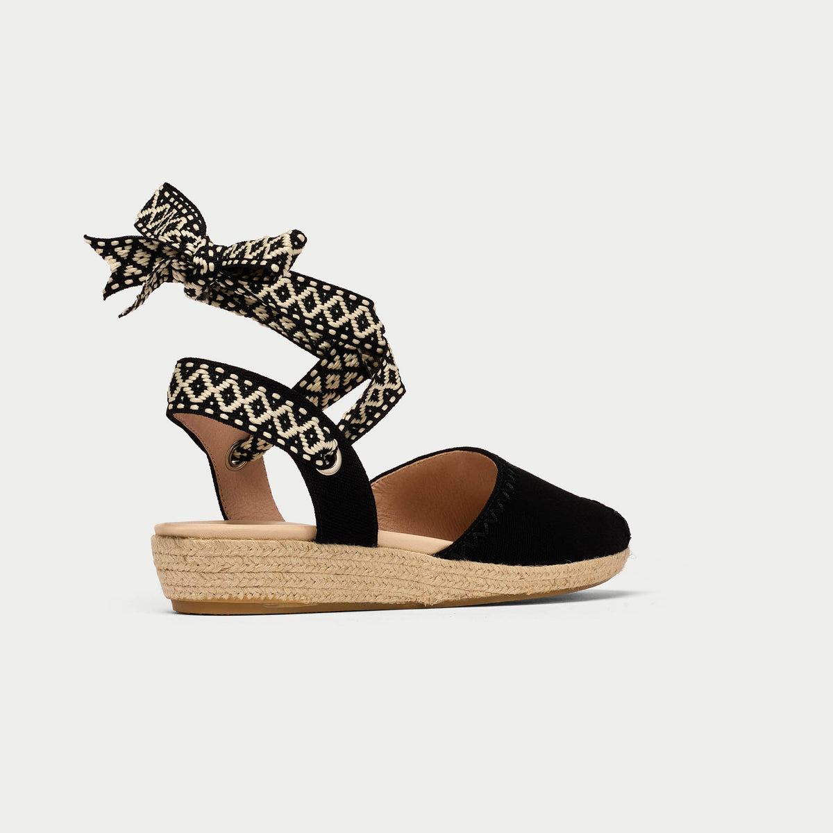 Evelyn - Black Canvas Espadrilles-5