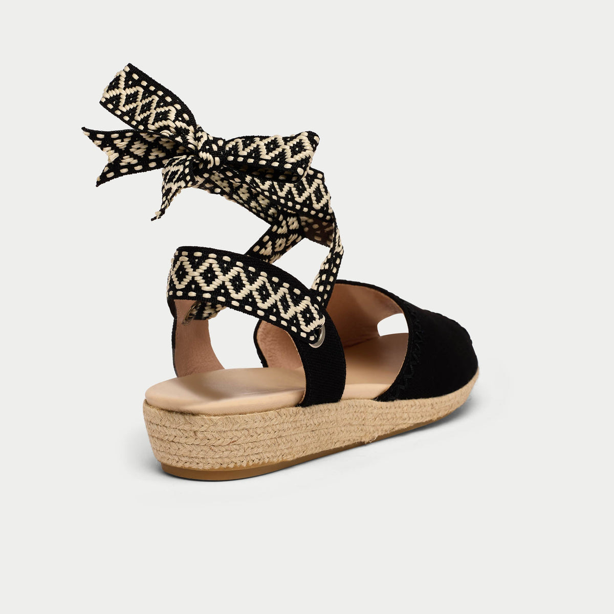 Evelyn - Black Canvas Espadrilles-3
