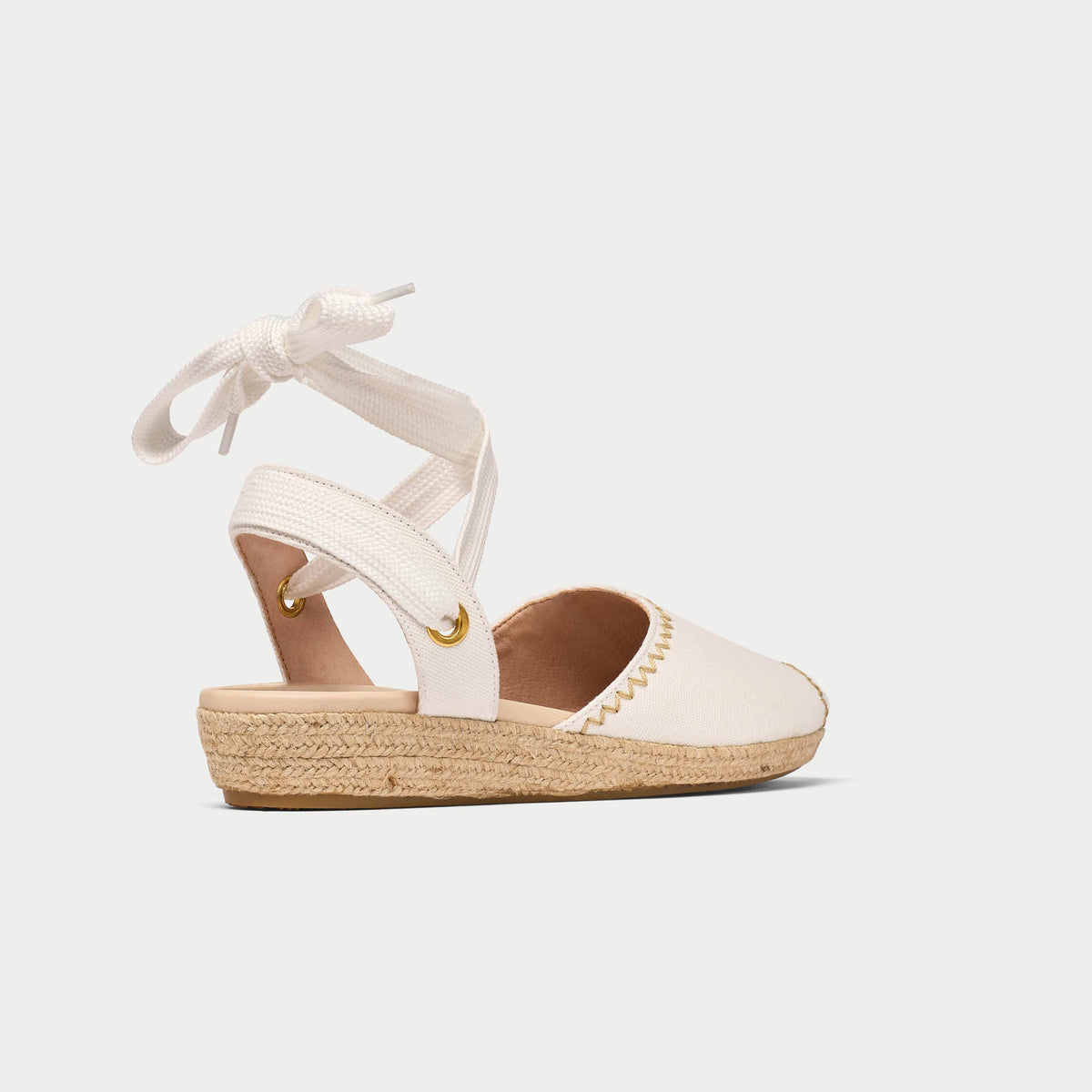 Evelyn - White Canvas Espadrilles-5
