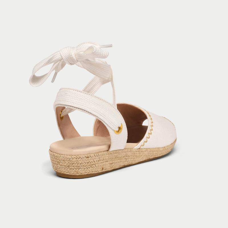 Evelyn - White Canvas Espadrilles-3
