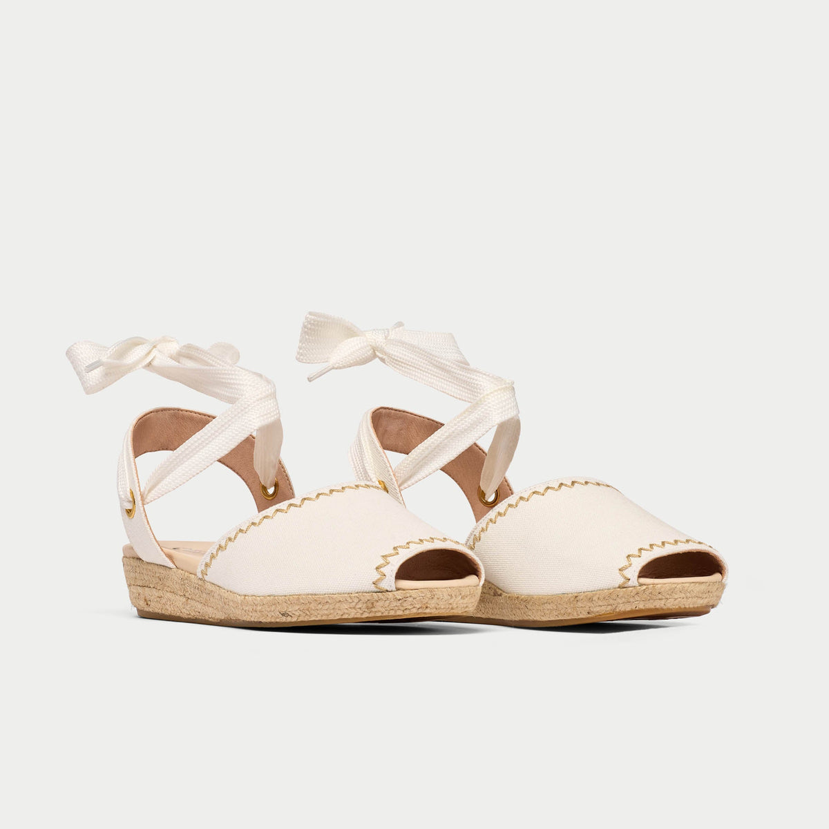 Evelyn - White Canvas Espadrilles-2