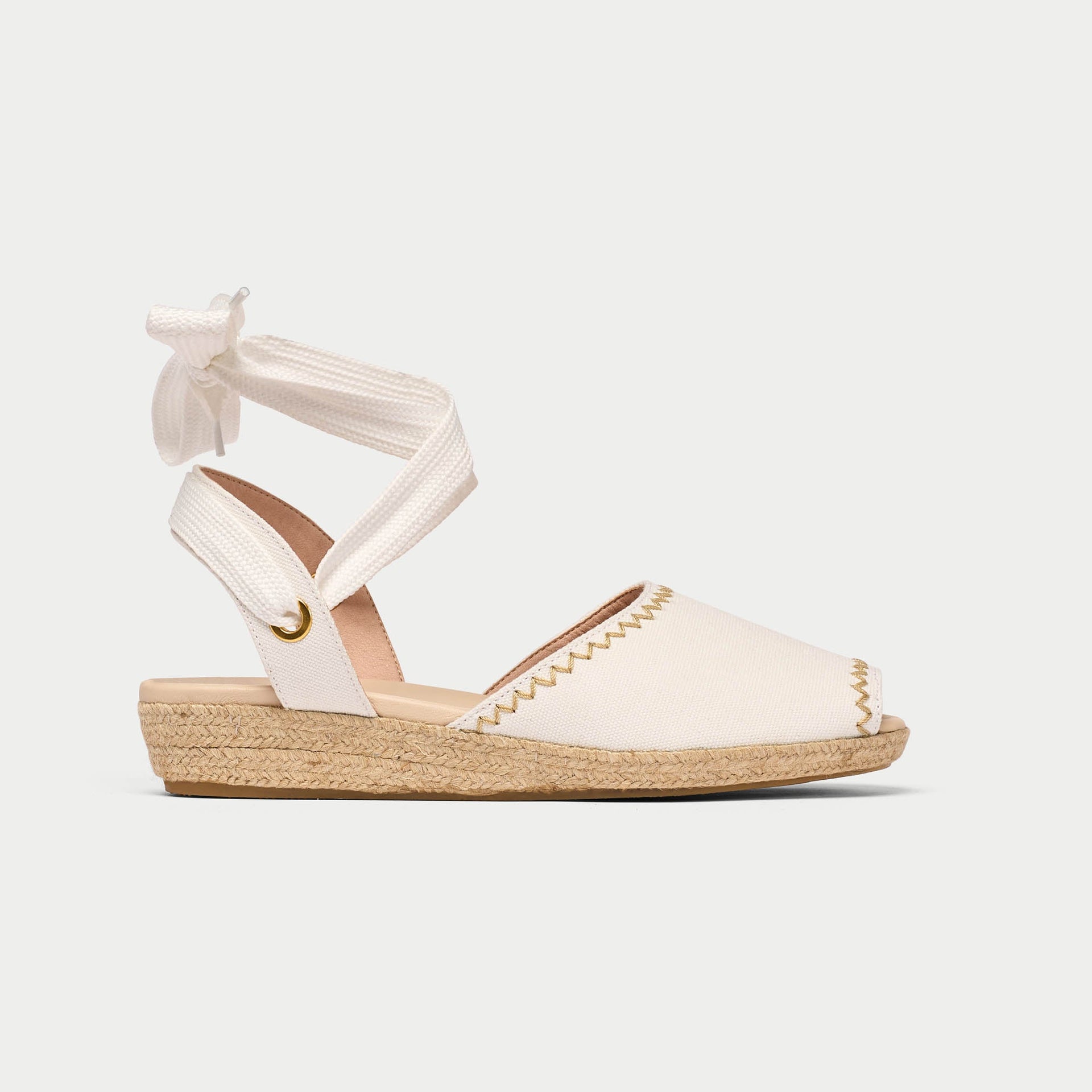 Evelyn - White Canvas Espadrilles