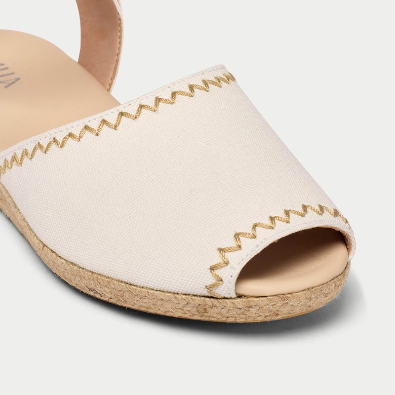 Evelyn - White Canvas Espadrilles-4