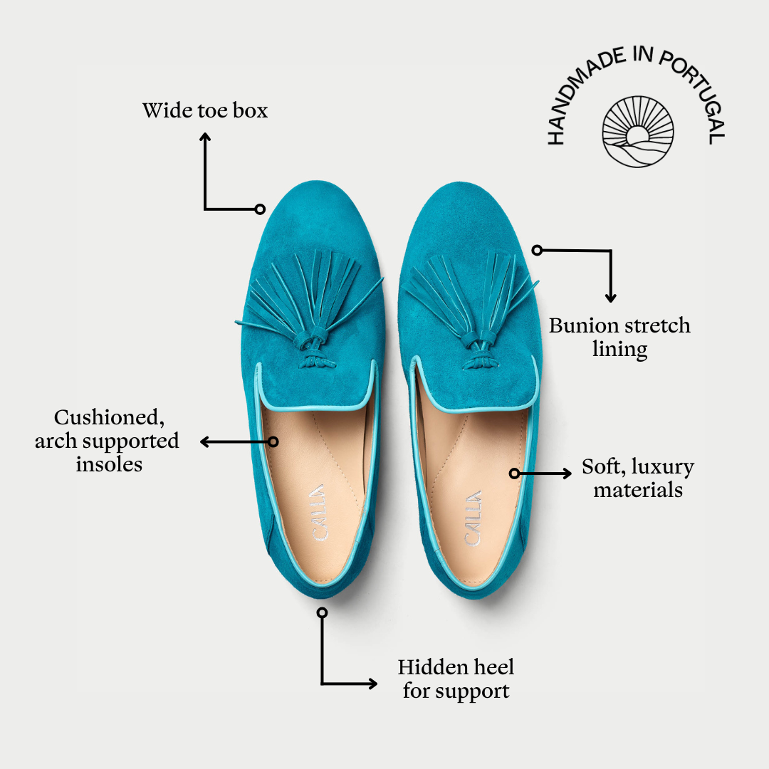 Freya - Teal Suede Loafers-8