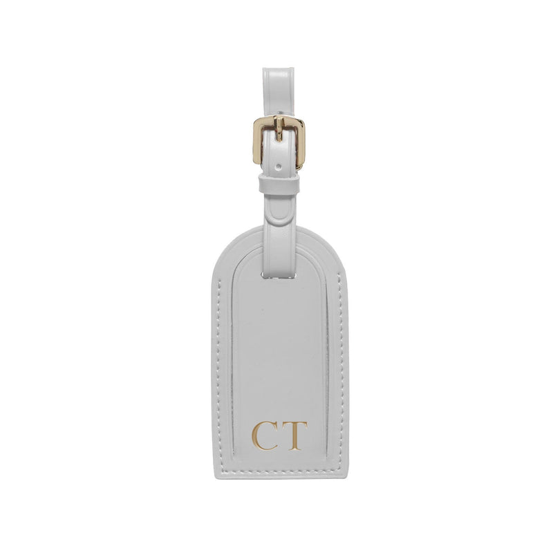 Grey Leather Luggage Tag Personalised-1
