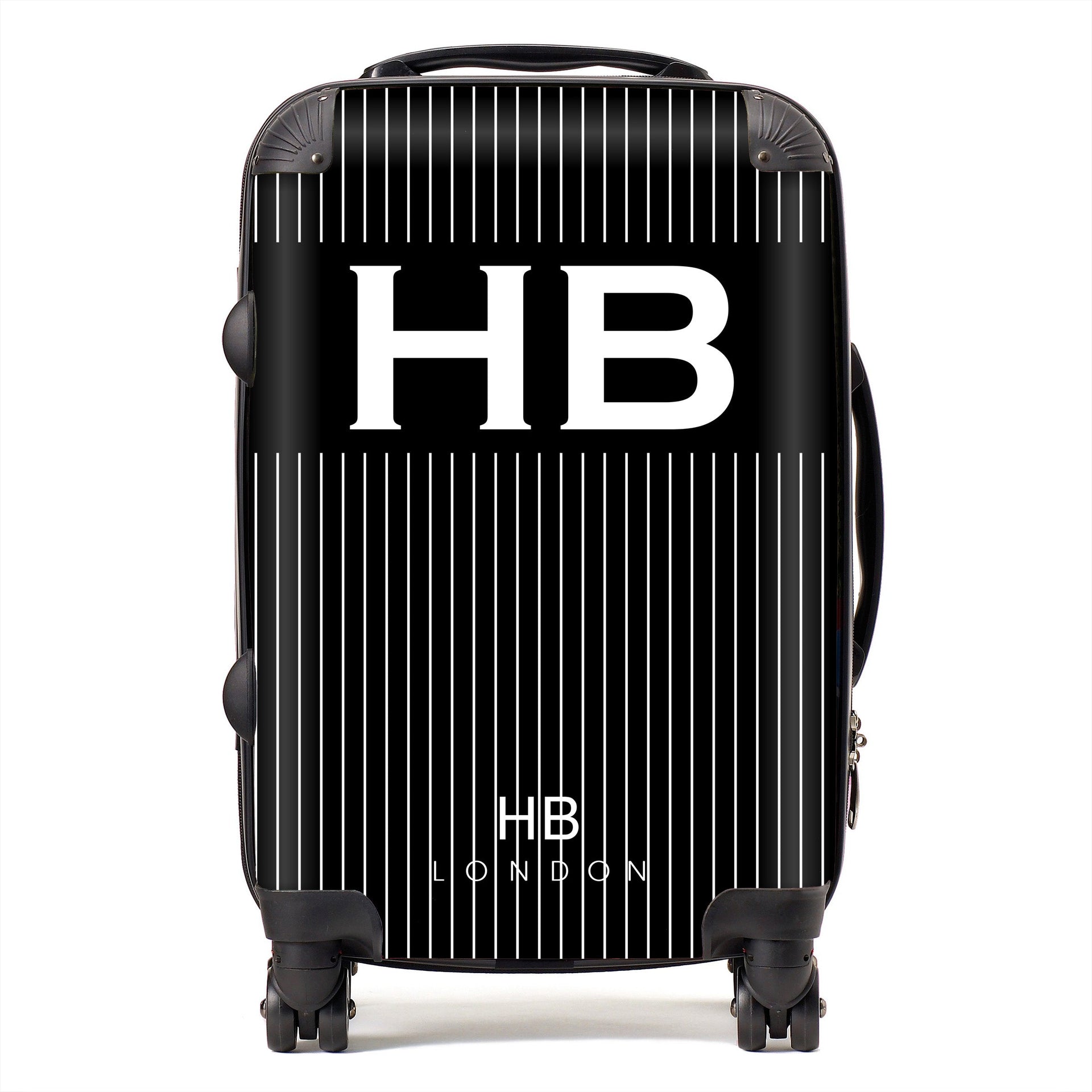 Black Pinstripe Initial Personalised Suitcase
