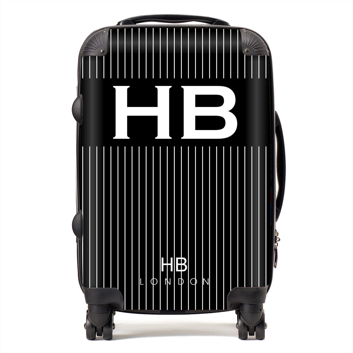 Black Pinstripe Initial Personalised Suitcase-1
