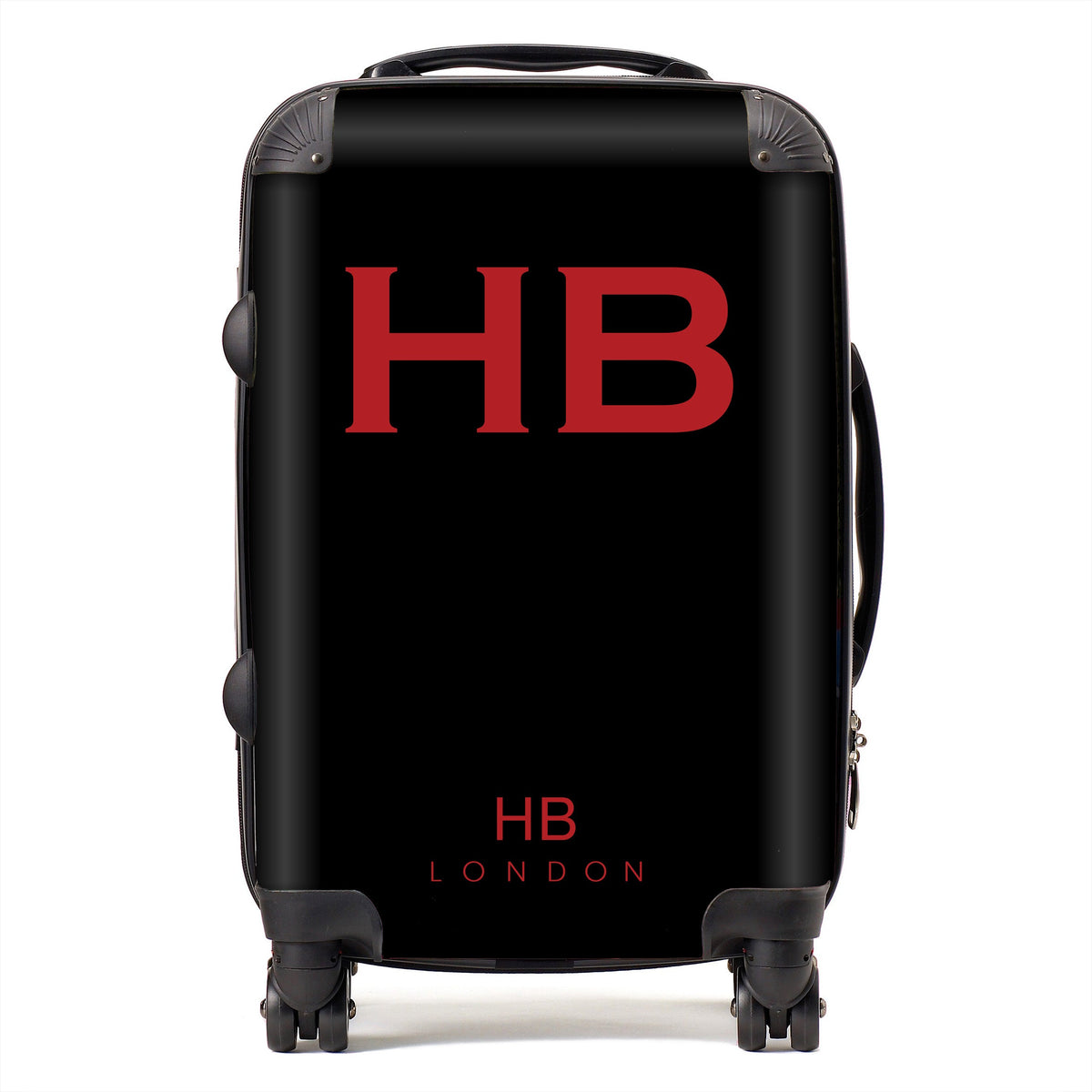 Black with Red Font Initial Personalised Suitcase