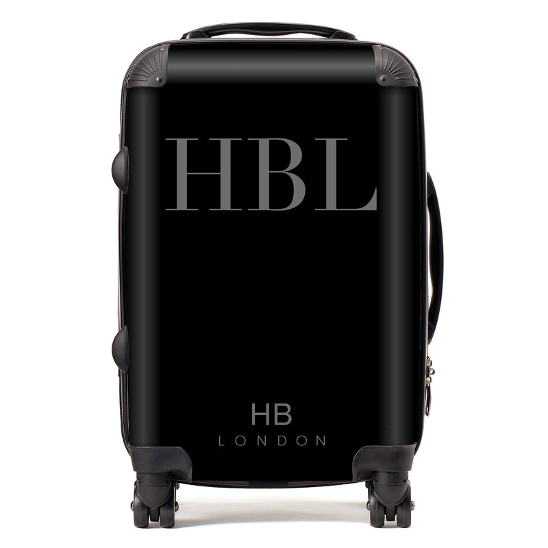 Black Subtle Fashion Font Initial Personalised Suitcase-1
