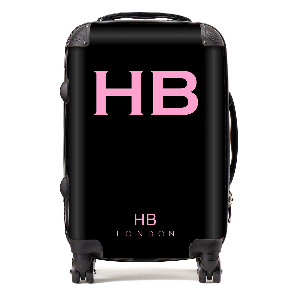 Black with Pink Font Initial Personalised Suitcase-1