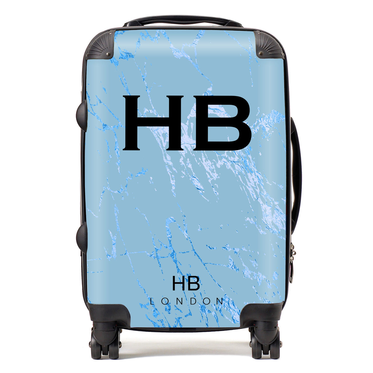 Blue Foil Marble Initial Personalised Suitcase