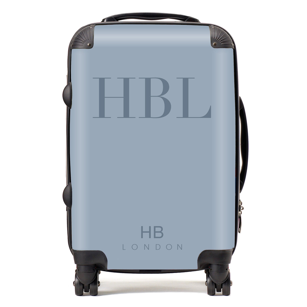 Dusty Blue Subtle Fashion Font Initial Personalised Suitcase-1