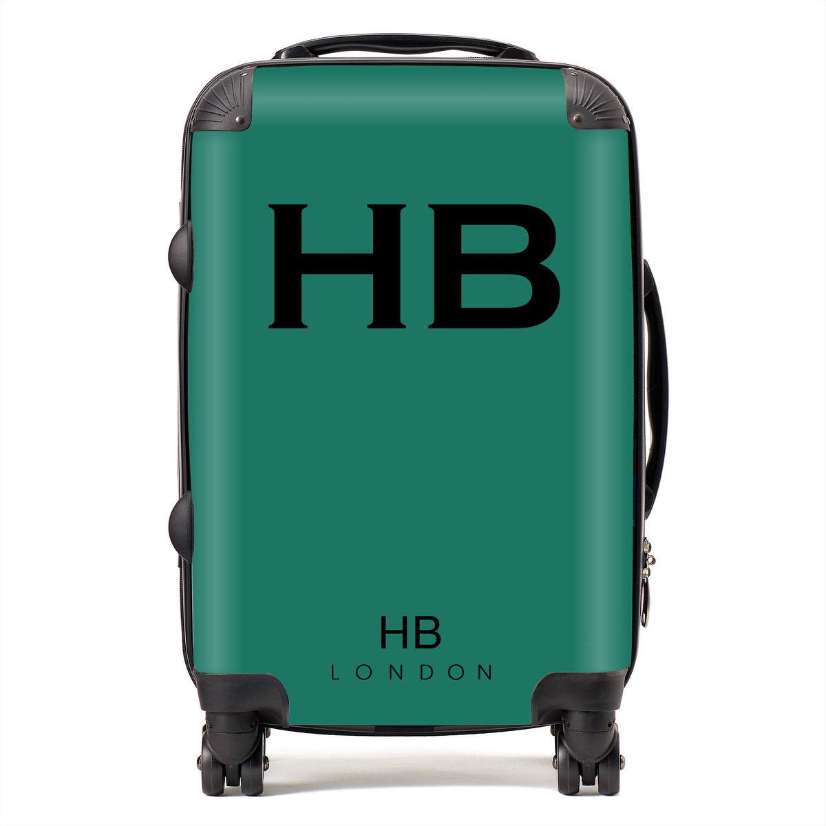 Forest Green with Black Font Initial Personalised Suitcase
