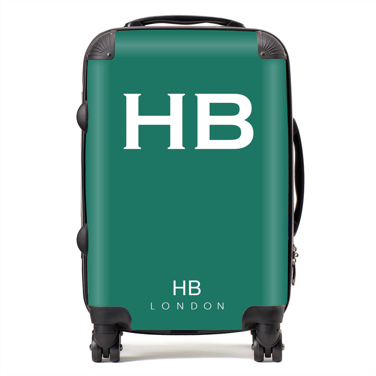 Forest Green with White Font Initial Personalised Suitcase