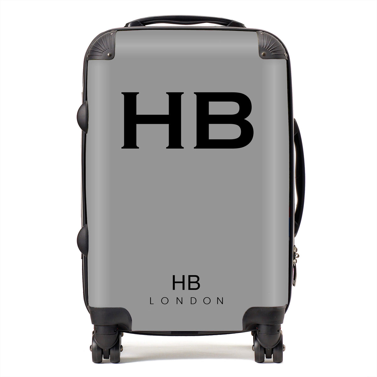 Grey with Black Font Initial Personalised Suitcase