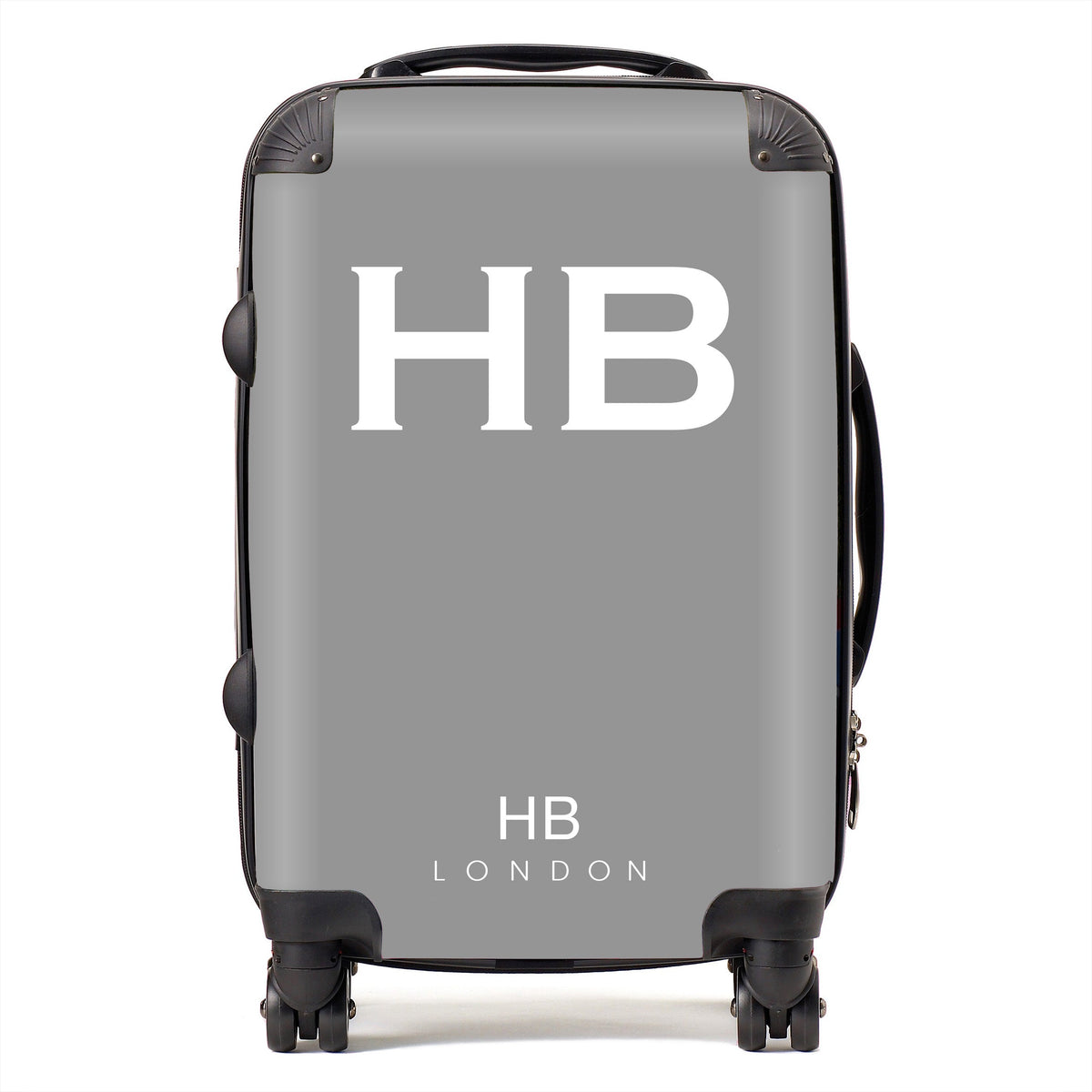 Grey with White Font Initial Personalised Suitcase