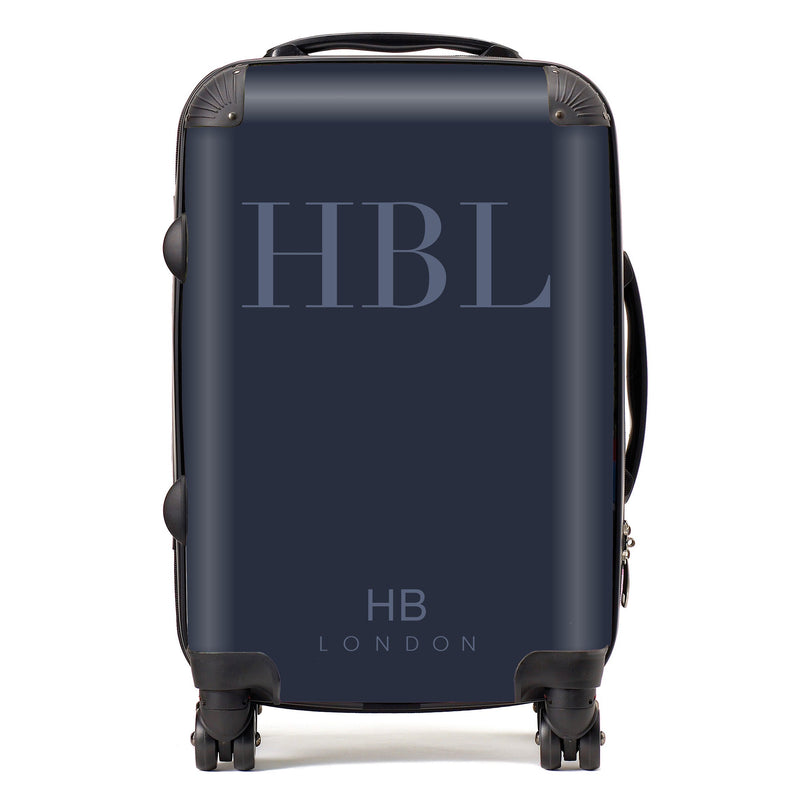 Navy Subtle Fashion Font Initial Personalised Suitcase-1