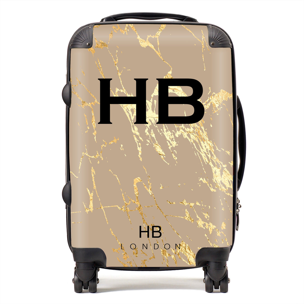 Nude Gold Marble Initial Personalised Suitcase