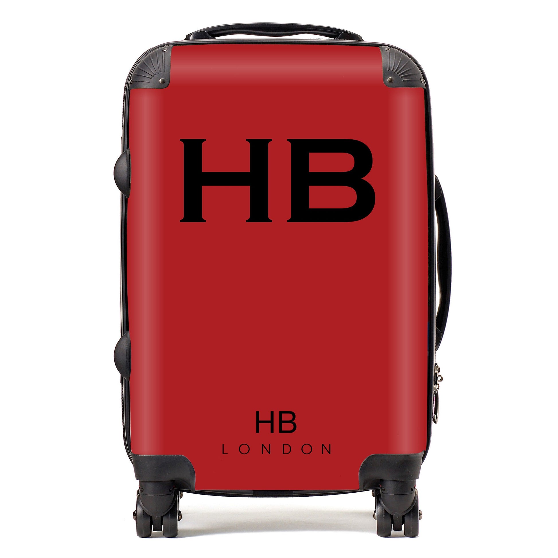 Red with Black Font Initial Personalised Suitcase-1
