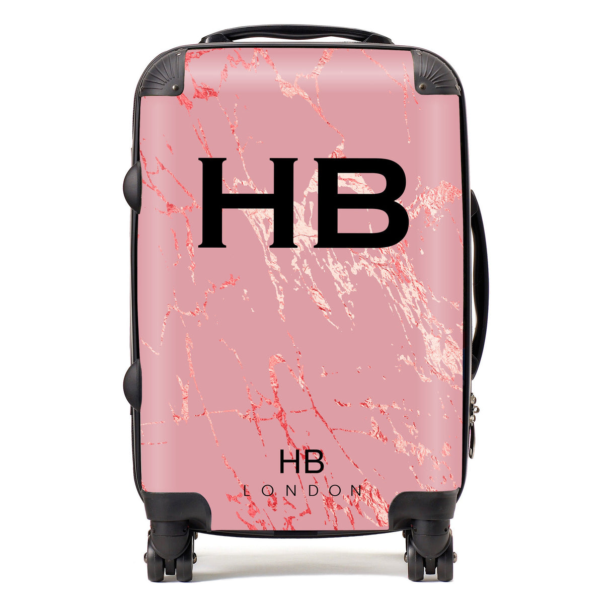 Rose Foil Marble Initial Personalised Suitcase-1