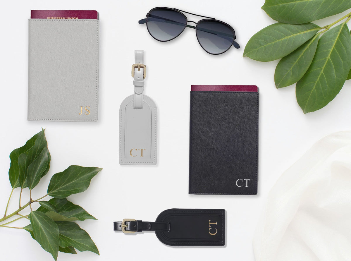 Black Leather Luggage Tag Personalised-2